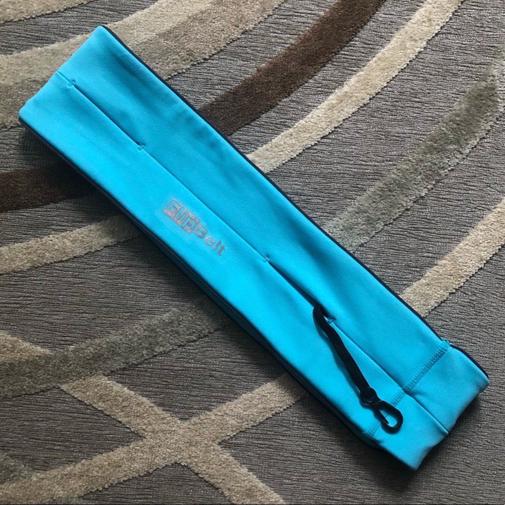 FlipBelt Classic running belt - aqua - size M